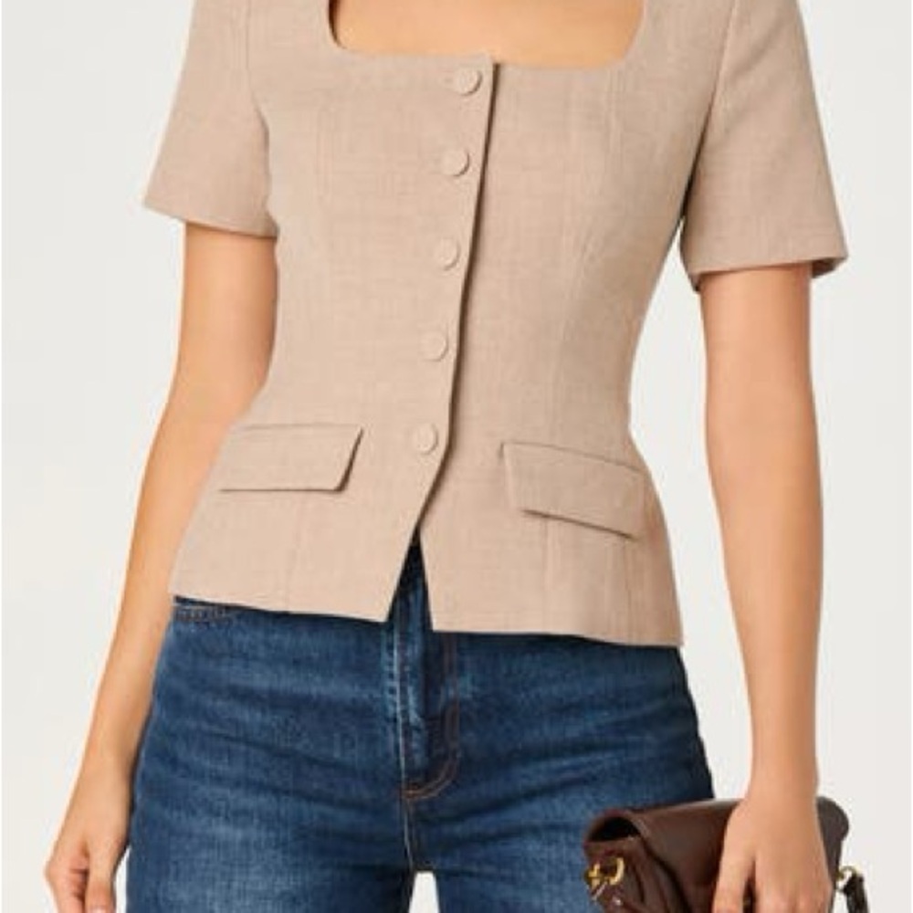 ASTR Taupe Button-Up Blazer